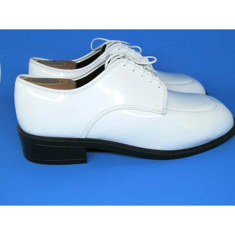 Gateway White Patent Leather Apron Toe Dress Lace Up Oxfords Mens Size US 14 M